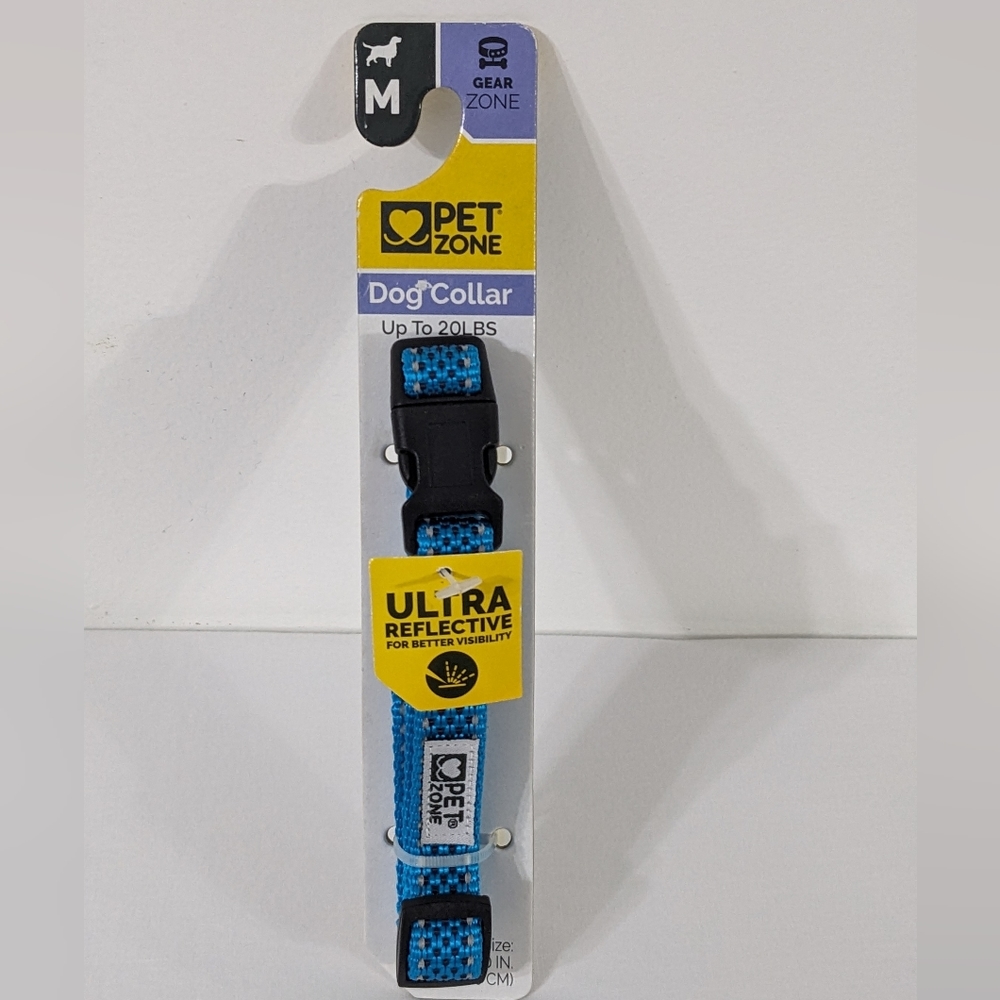 Pet Zone New Ultra Reflective Dog Collar,Up To 20LBS, Medium Sized Dogs